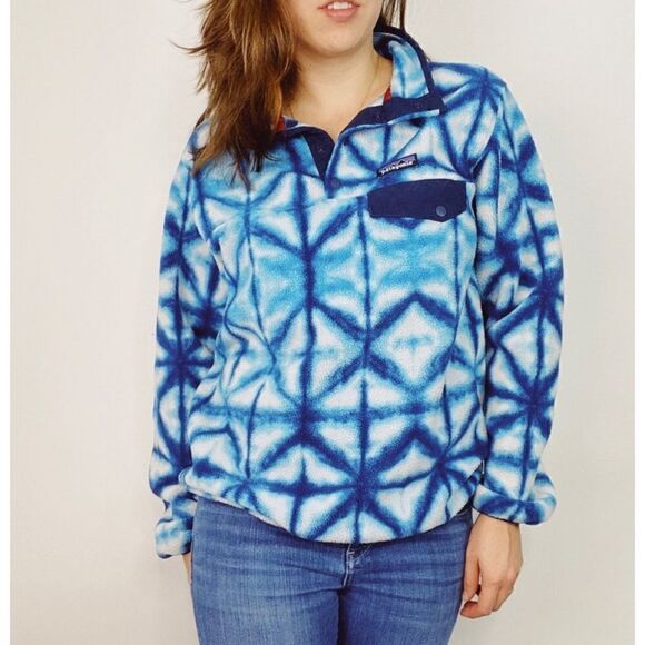 Patagonia Synchilla Shibori Tie Dye Fleece T Snap Size M - Picture 1 of 5